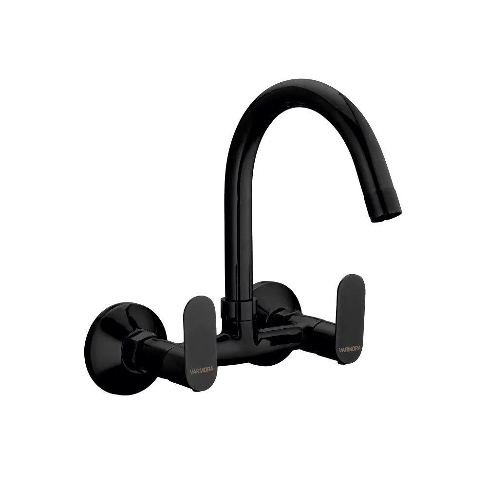 Sink mixer with swivel spout (wall mounted) with wall flanges