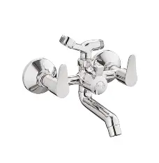 Glide Wall Mixer with telephonic shower arrangement with connecting legs and wall flanges