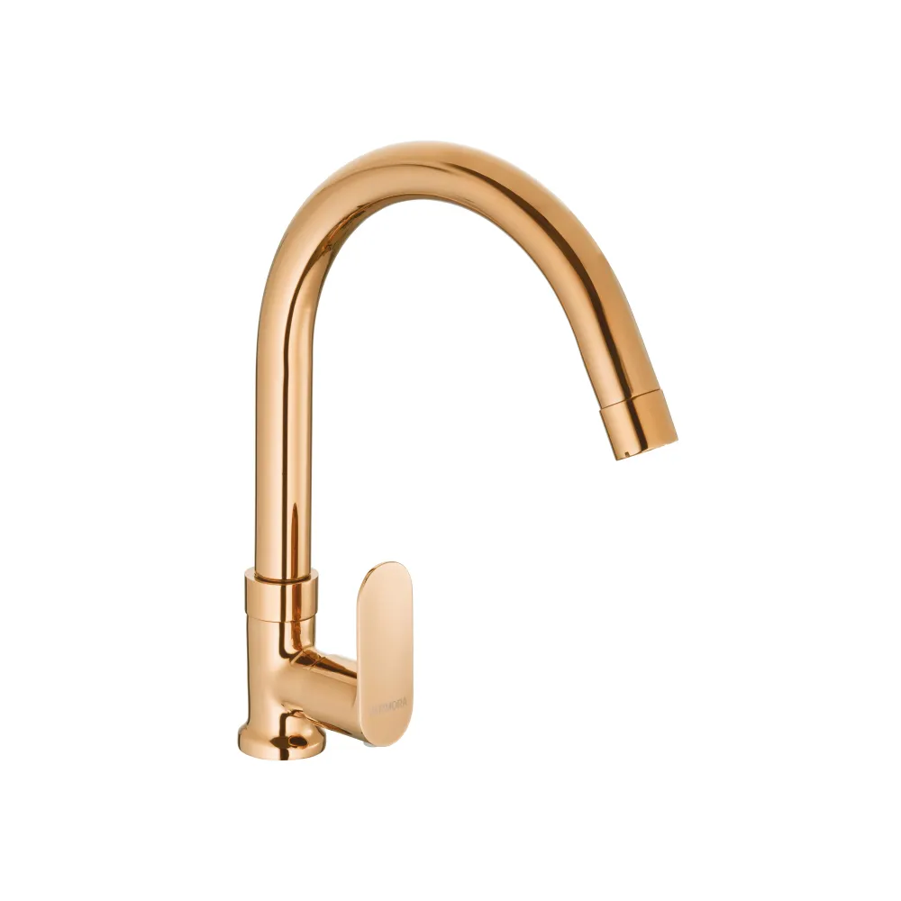 Swan neck tap with J Spout & left hand operating knob